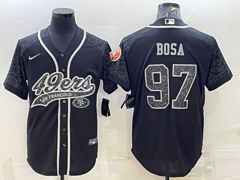 Men%27s San Francisco 49ers #97 Nick Bosa Black Reflective Limited Stitched Football Jersey